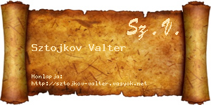 Sztojkov Valter névjegykártya